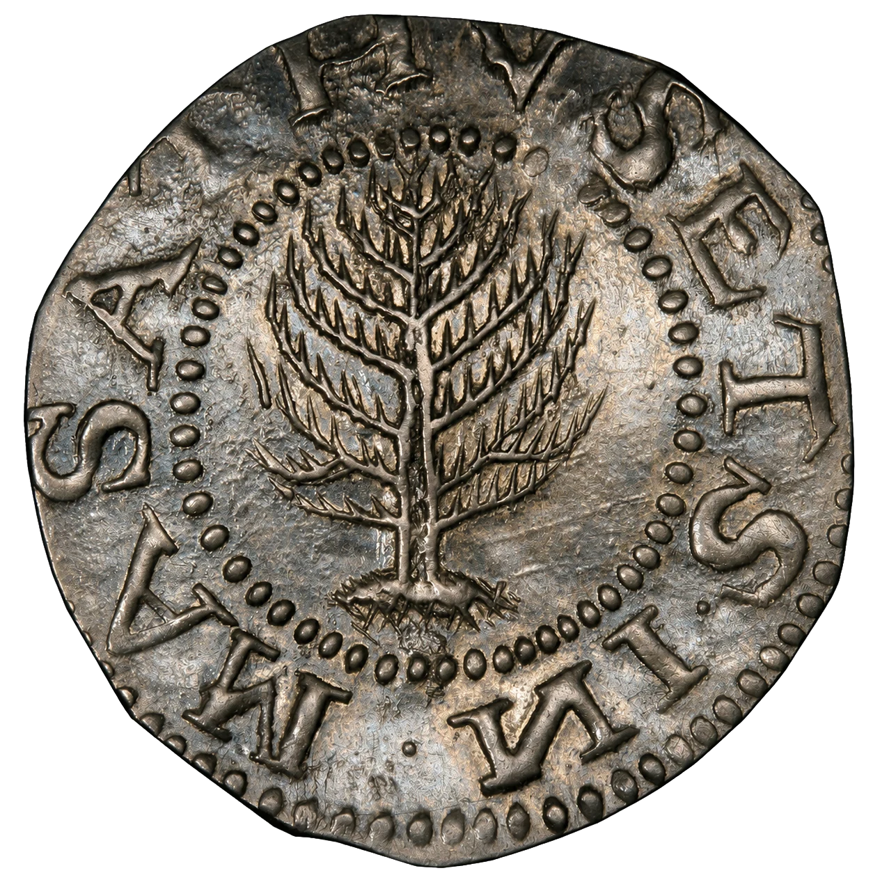 1652 Pine Tree Shilling reference pair obverse