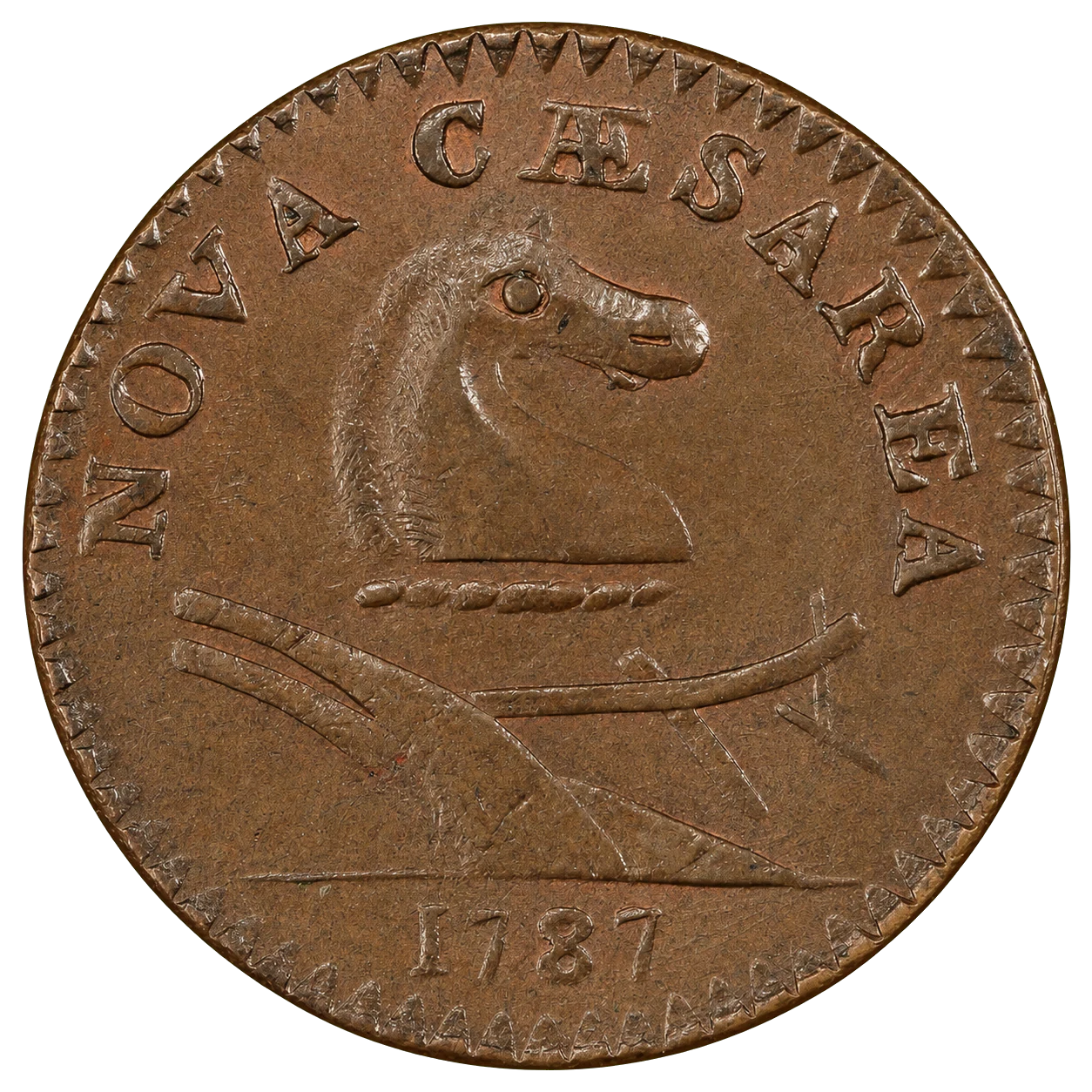 1787 New Jersey copper reference pair obverse