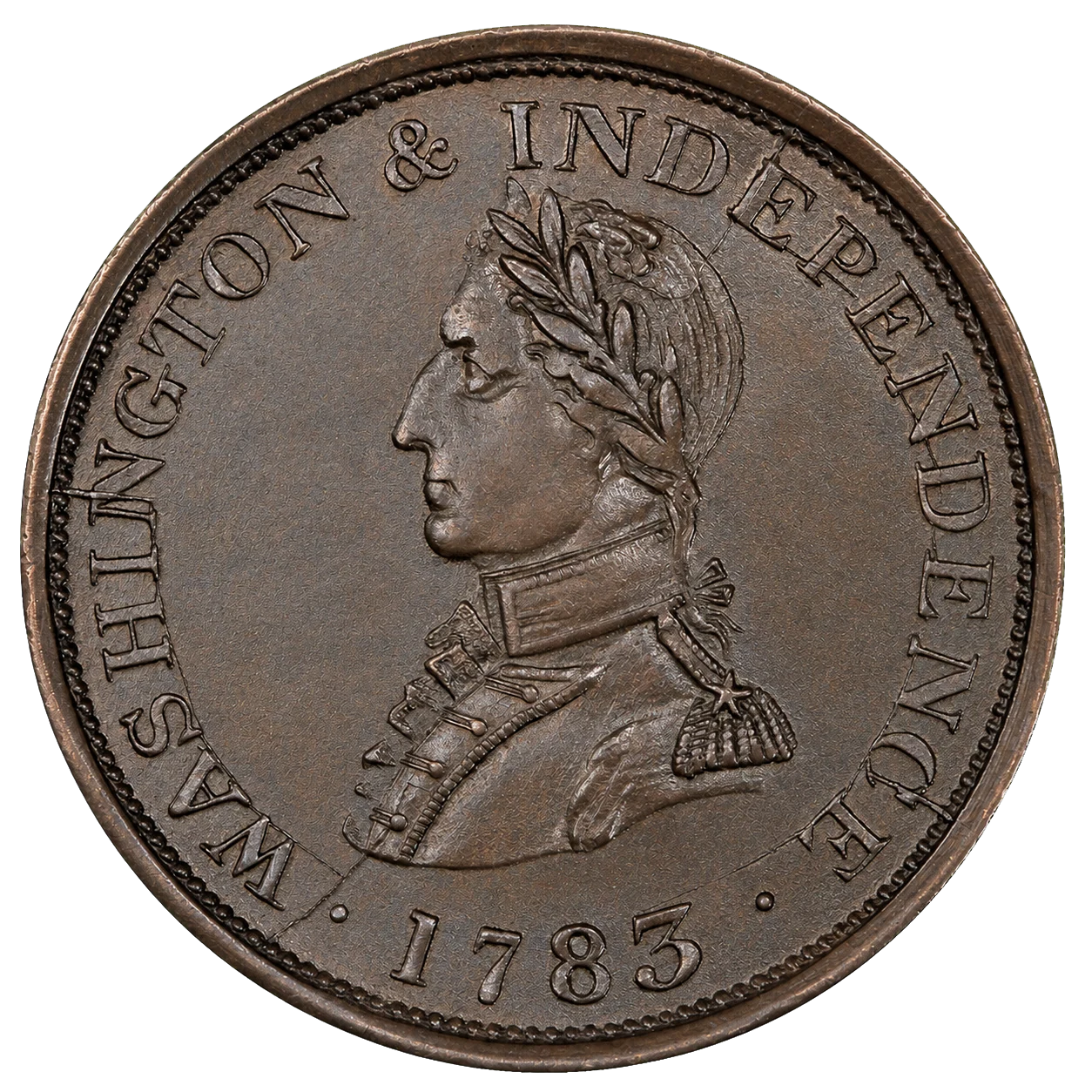 1783 Washington and Independence, Military Bust reference pair obverse